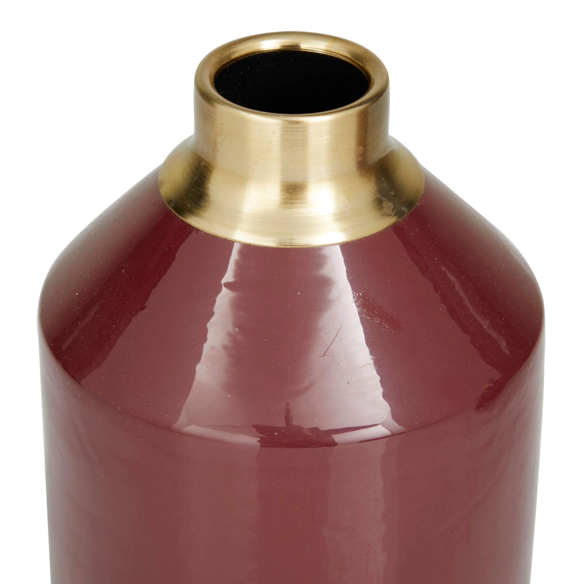 The Novogratz Set of 2" Red Metal Modern Vase, 10" x 5" x 5"